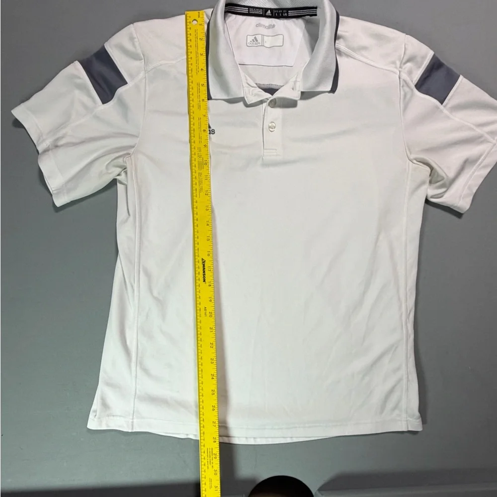 Adidas Men's White Polo with Gray Accents men’s large - Picture 4 of 6